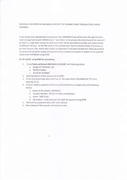 Protocol for entry in cash book in respect of payment made through