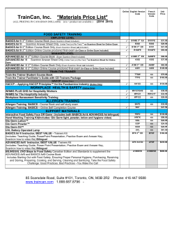 Materials Price List