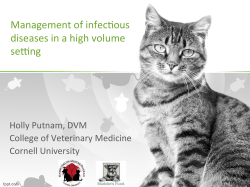 Management of infec]ous diseases in a high volume se@ng