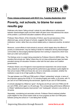 Poverty, not schools, to blame for exam results gap