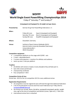 World Single Event Powerlifting Championships 2014