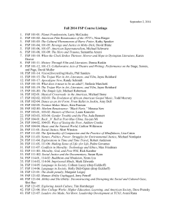 Fall 2014 FSP Course Listings