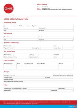 Motor Accident clAiM ForM