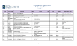 School of Nursing - Portland Campus Graduate Course Schedule