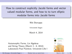 How to construct explicitly Jacobi forms and vector valued