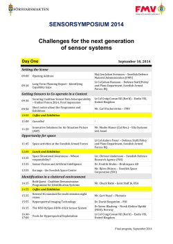 Sensors Symposium 2014 with final programme