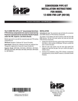 Instruction Sheet - Superior Fireplaces