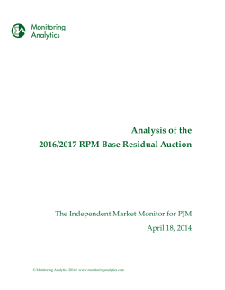 Analysis of the 2016/2017 RPM Base Residual Auction