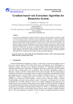 Gradient based vein Extraction Algorithm for Biometrics System