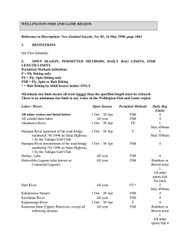 WELLINGTON FISH AND GAME REGION Reference to