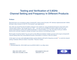 Testing and Verification of 5.8GHz Channel Setting and - ia-tecs