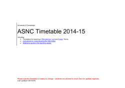 Timetable - Department of Anglo