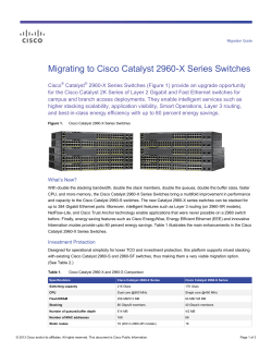 Catalyst 2960-X Migration Guide