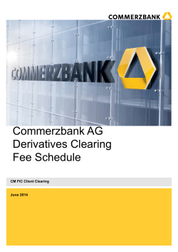 Commerzbank AG Derivatives Clearing Fee Schedule