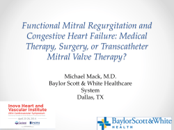 “Functional Mitral Regurgitation and Congestive Heart Failure