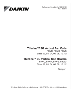 RPL: FCVC, FCVH, FCVS, 02-12 Thinline™ 3G Vertical Fan Coils