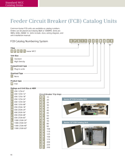 Feeder Circuit Breaker (FCB) Catalog Units