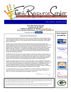 Fall 2014/ winter 2015 - Family Resource Center of Fond du Lac