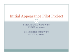 Initial Appearance Pilot Project Presentation