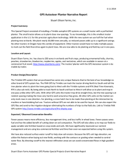 GPS Autosteer Planter Narrative Report
