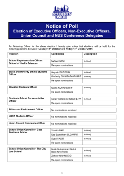 Notice of Poll - City University Students Union