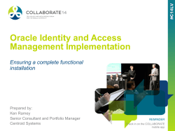Oracle Identity and Access Management Implementation