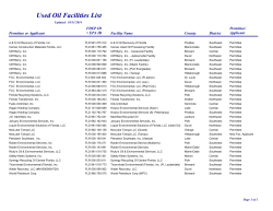 Used Oil Processing Facilities