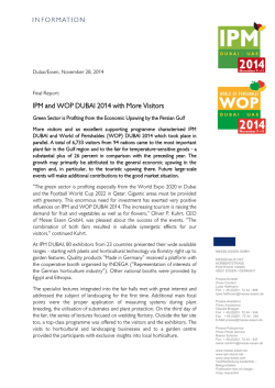 IPM and WOP DUBAI 2014 with More Visitors