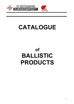 CATALOGUE BALLISTIC PRODUCTS