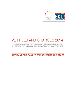 FEES AND CHARGES POLICY FOR VET COURSES AT
