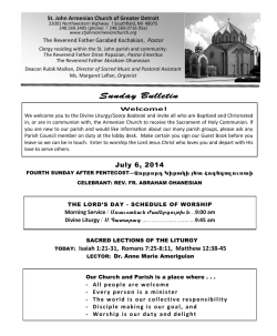July 6th Bulletin - ST. JOHN ARMENIAN CHURCH of Greater Detroit