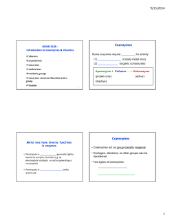 Partial Class Notes on Coenzymes(4 slides/page)