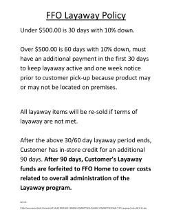 FFO Layaway Policy