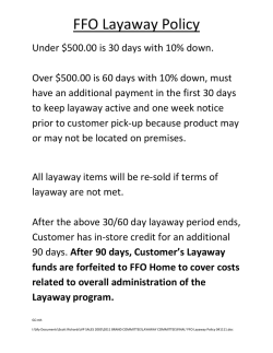 FFO Layaway Policy