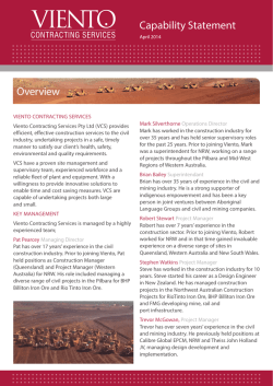 VCS Capability Statement April 2014