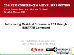 Introducing Residual Stresses in FEA though INISTATE