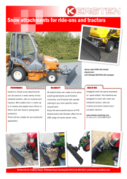 Snow attachments for ride-ons and tractors