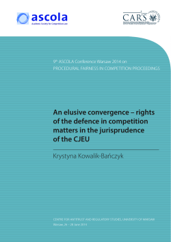 rights of the defence in competition matters in the jurisprudence of