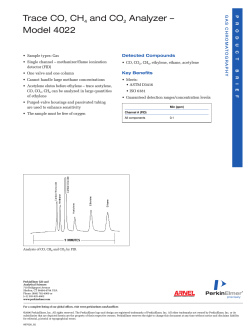 Trace CO, CH4 and CO2 Analyzer-Model 4022