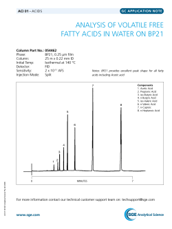 ANALYSIS OF VOLATILE FREE FATTY ACIDS IN WATER ON BP21