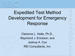 Expedited Test Method Development for Emergency Response