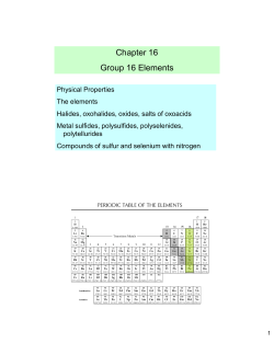 Chapter 16 Group 16 Elements