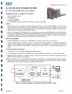 X-123 Amplifier Detector Quick Start Guide - Physics 111