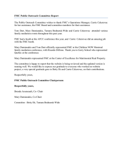 FMC Public Outreach Committee Report The Public Outreach