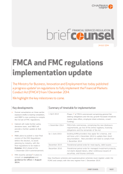FMCA and FMC regulations implementation update