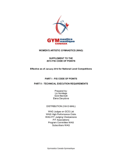 (WAG) SUPPLEMENT TO THE 2013 FIG CODE OF