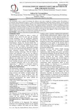 investigation of adhesive joint shear strength for a braking system