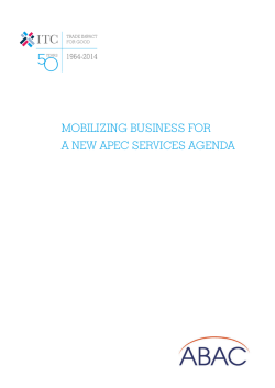 mobilizing business for a new apec services agenda