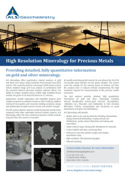 High Resolution Mineralogy for Precious Metals