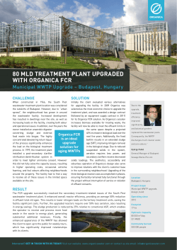 80 MLD TREATMENT PLANT UPGRADED WITH ORGANICA FCR